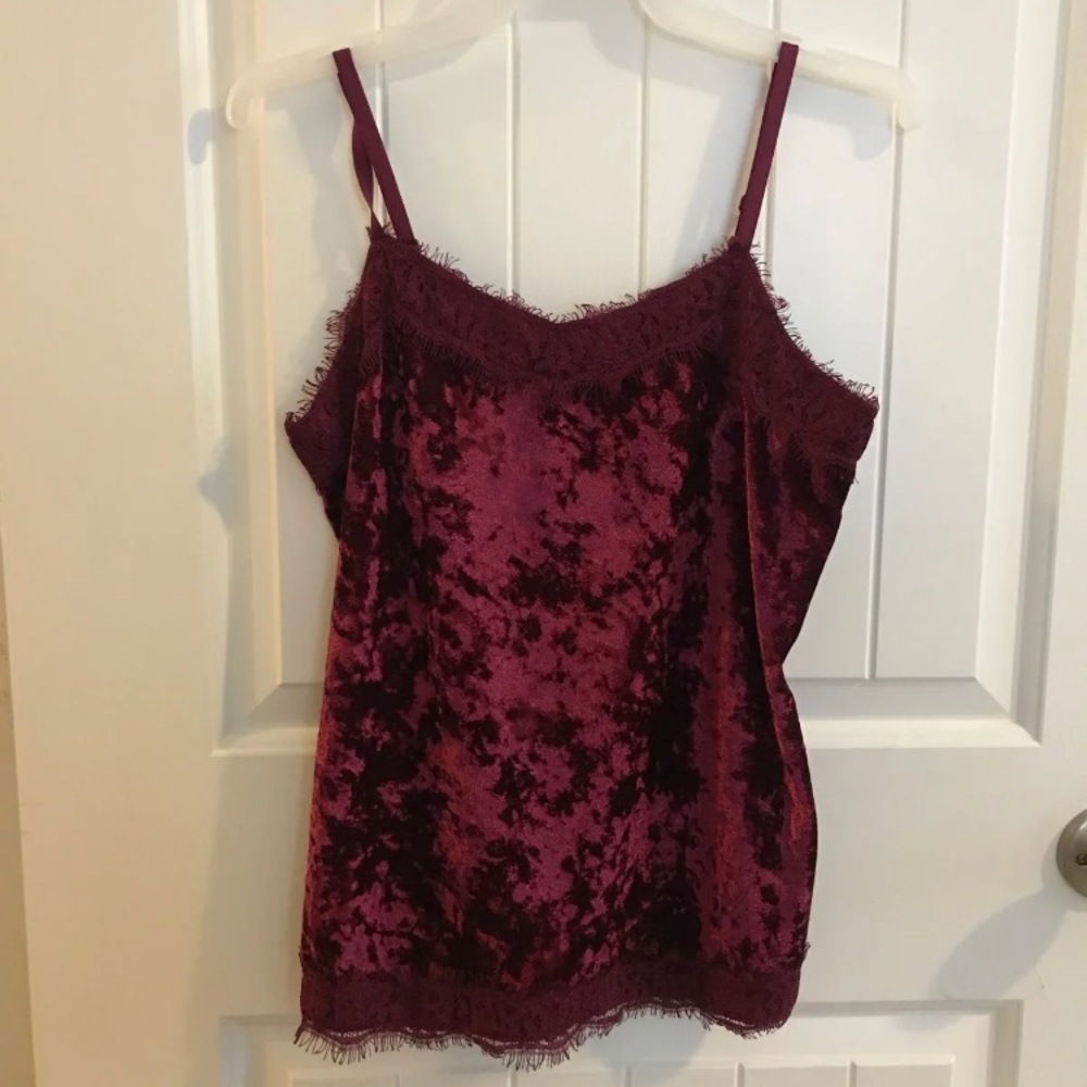Red Lace Velvet Tank